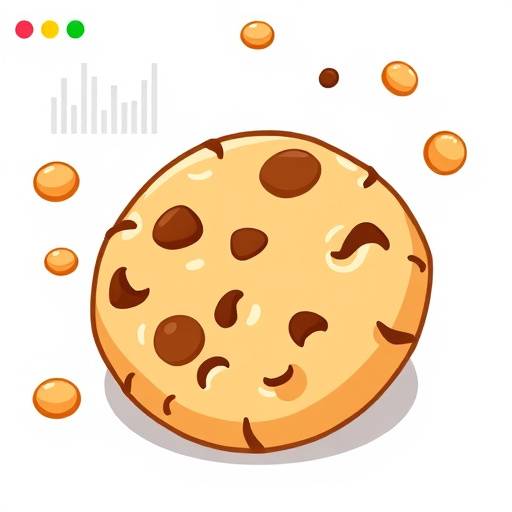 Illustration of various cookies being used on a website, emphasizing data collection and user preferences