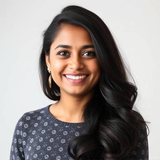 Portrait of Priya Sharma, User Experience Designer at Savvy Saver.