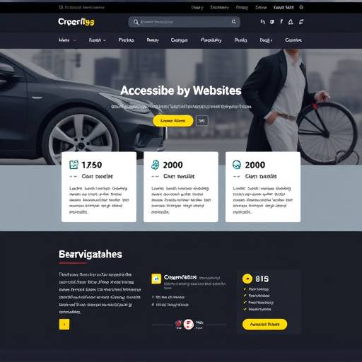 Screenshot of an accessible website design, showing clear navigation and high contrast text.