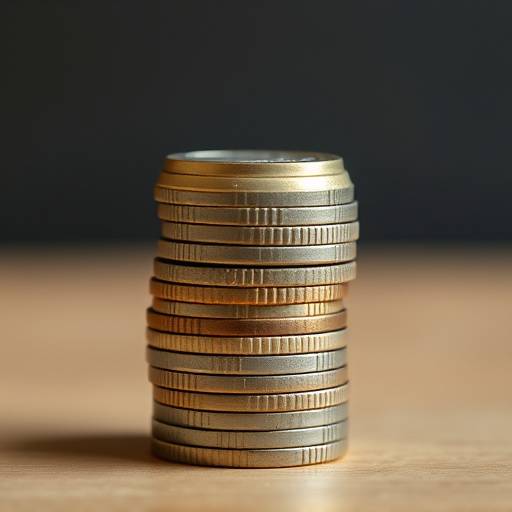 Subtle image of coins stacking up to represent growing savings.